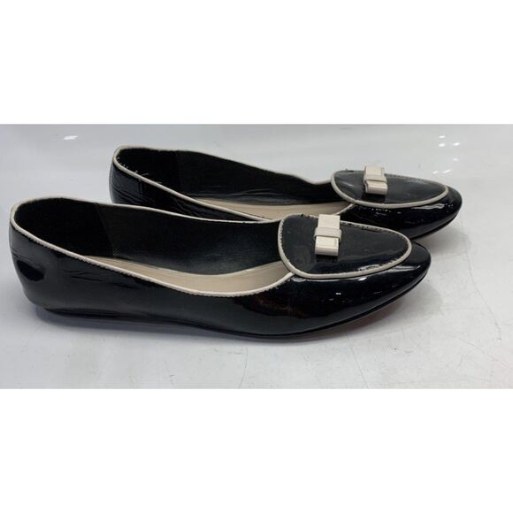 Coach Black Patent Leather Loafer Flats With Bow Size 10 - Picture 2 of 6